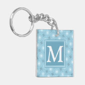 Monogram Engelblau-Kreismuster Schlüsselanhänger (Vorderseite links)