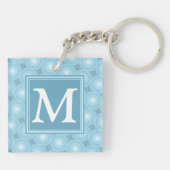 Monogram Engelblau-Kreismuster Schlüsselanhänger (Rückseite)