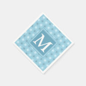 Monogram Engelblau-Kreismuster Serviette (Ecke)