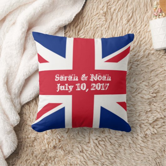 Monogram England Union Jack Wedding Kissen (Decke)