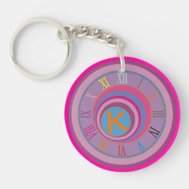 Monogram, erste Girly Clock Künstlerischer Spaß Schlüsselanhänger