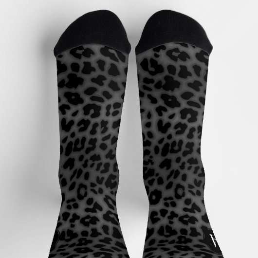 Monogram, erste graue Leopard-Muster, Tierdruck Socken (Oben)