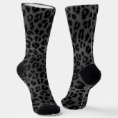 Monogram, erste graue Leopard-Muster, Tierdruck Socken (Gewinkelt)