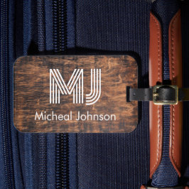 Monogram erste Mahogany-Holzreise Gepäckanhänger