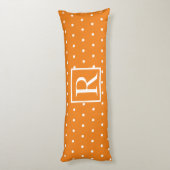 Monogram, erste Orange White Polka Dots Niedlich Seitenschläferkissen (Rückseite (Vertikal))