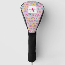 Monogram erste Pink Rainbow Golf Head Cover