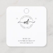 Monogram erste Qr-Code-Speicherkarte für das Logo Quadratische Visitenkarte (Vorderseite)