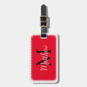 Monogram erste rote Gepäckmarke für den Individuel Gepäckanhänger (Vorderseite vertikal)