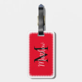 Monogram erste rote Gepäckmarke für den Individuel Gepäckanhänger (Rückseite vertikal)