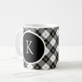 Monogram erste Schwarz-weiße Gold Kariert Coffee T Kaffeetasse (Vorderseite Links)