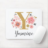 Monogram, erster rosa Goldbrief Y Mousepad (Mit Mouse)