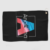 Monogram, erster weißer schwarzer Brief Ein Golfha Golfhandtuch (Horizontal)