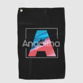 Monogram, erster weißer schwarzer Brief Ein Golfha Golfhandtuch (Vorderseite)