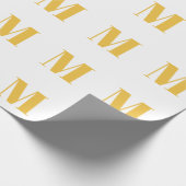 Monogram Erstmaliger Goldener Weißer Individuelle  Geschenkpapier (Ecke)