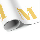Monogram Erstmaliger Goldener Weißer Individuelle  Geschenkpapier<br><div class="desc">Entworfen mit Textvorlage für mit Monogramm Initialisierung,  die Sie anpassen können! Sie können auch die Farben nach Ihren Wünschen ändern.</div>