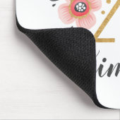 Monogram Erstmaliger rosa Girly Gold Letter Mousepad (Ecke)