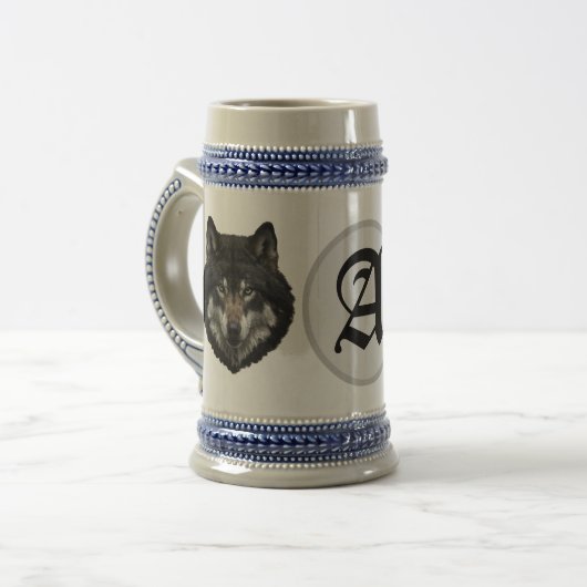 Monogram Erstplatzierte Wolf-Bierstein-Tasse Bierglas (Vorderseite Links)
