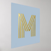 Monogram-Erststaubblau mit farbigem Hintergrund Foliendrucke (Ablage )