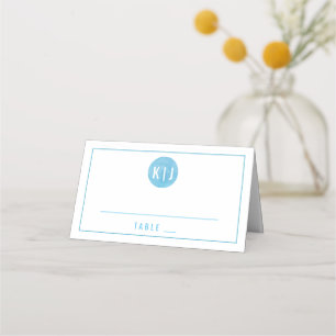 Monogram-Escort-Platzkarte Blaue Farbe Platzkarte