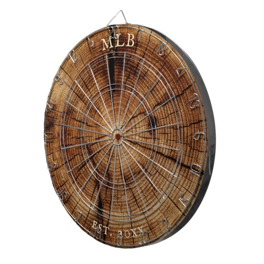 Monogram-etablierte Jahr-Holzschnitt-Treerings Dartscheibe (Vorderseite rechts)
