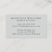 Monogram Eucalyptus Mobile Notary Visitenkarte (Rückseite)