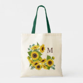 Monogram Eucalyptus Sunflower Bouquet Tragetasche (Rückseite)