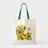 Monogram Eucalyptus Sunflower Bouquet Tragetasche (Vorne)