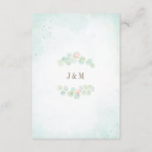 Monogram Eukalyptus Blätter Peony Floral Empfang Begleitkarte (Rückseite)