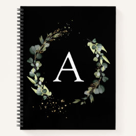 Monogram Eukalyptus Green White Botanic Notebook Notizblock