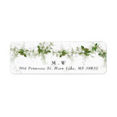 Monogram Eukalyptus Wreath Wedding Envelope (Vorne)