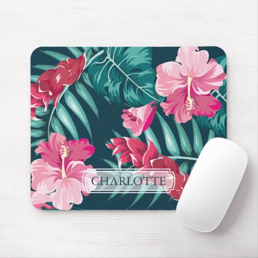 Monogram Exotic Summer Floral Mousepad (Mit Mouse)