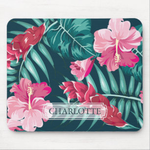 Monogram Exotic Summer Floral Mousepad