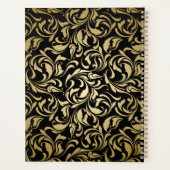 Monogram Extravagant Gold Blühte Black Luxe Namenp Planer (Rückseite)