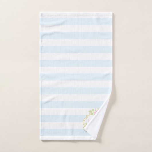 Monogram Extravagant Pink Roses Blueberry Handtuch Badhandtuch Set (Handtuch)