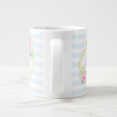 Monogram Extravagant Pink Roses Blueberry Jumbo Ta Jumbo-Tasse (Rückseite)