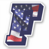Monogram F American Flag Letter F Initial USA Aufkleber (Vorderseite)