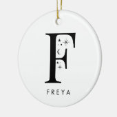 Monogram F Celestie Name Keramik Ornament (Links)
