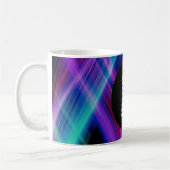 Monogram F Diamond Neon farbenfrohe Hintergrundble Kaffeetasse (Links)