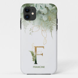 Monogram F Elegant Greenery Case-Mate iPhone Case