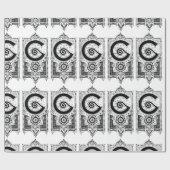 Monogram F Initial Black and White Art Deco Geschenkpapier (Flach)