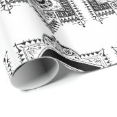Monogram F Initial Black and White Art Deco Geschenkpapier (Rolleneckpunkt)