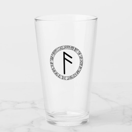 Monogram F - Viking Style - Pint Glass Glas (Vorderseite)