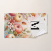 Monogram Fall Äpfel in Pastellfarben Aquarell Badhandtuch Set (Handtuch)
