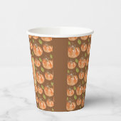 Monogram Fall Pumpkin Pattern Pappbecher (Links)