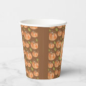 Monogram Fall Pumpkin Pattern Pappbecher (Rechts)