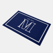Monogram Familie Jahr Navy Blau Champagner Fußmatte (Schrägansicht)