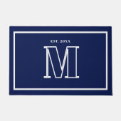 Monogram Familie Jahr Navy Blau Champagner Fußmatte (Vorderseite)