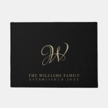 Monogram-Familienmongramm-Elegant-Script-Schwarz