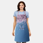 Monogram Familienname Confetti auf Blue Schürze (Getragen)