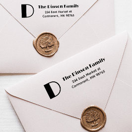 Monogram-Familienname - Erste Rücksendeadresse Permastempel